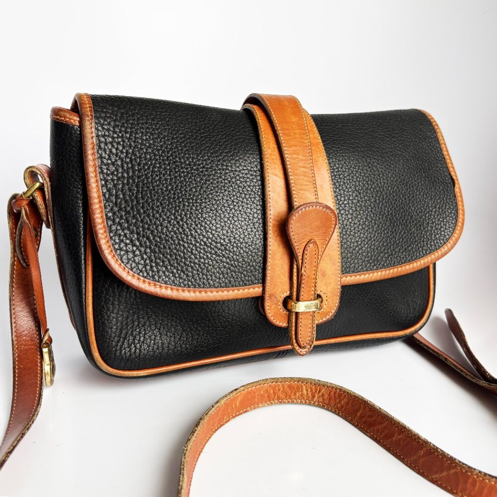 90s Dooney & Bourke All Weather Leather Large Equestrian Shoulder Bag St… - Picture 5 of 11